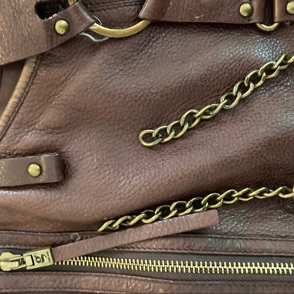 Cole Haan G Series LG Leather Hobo Bag with Chain Details FINAL SALE - Picture 3 of 8